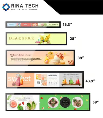 Matvörubúð hillu LCD barinn